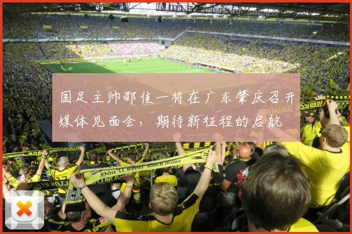 国足主帅邵佳一将在广东肇庆召开媒体见面会，期待新征程的启航